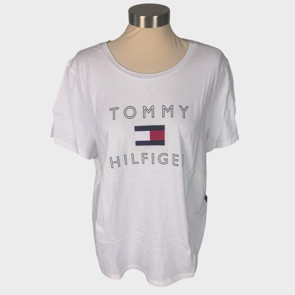 Tommy Hilfiger Womens XL NEW NWT White Short Sleeve TShirt - Picture 1 of 10